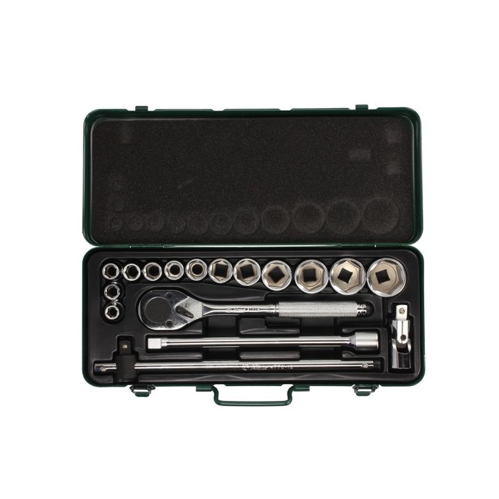 Trusa 17 scule, tubulare, cheie clichet, bara forta, articulatie, deschidere chei 10 mm, 11 mm, 12 mm, 13 mm, 14 mm, 15 mm, 17 mm, 19 mm, 22 mm, 24 mm, 27 mm, 30 mm, 32 mm