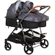 Carucior gemeni Chipolino Duo Smart 2 in 1 silver grey