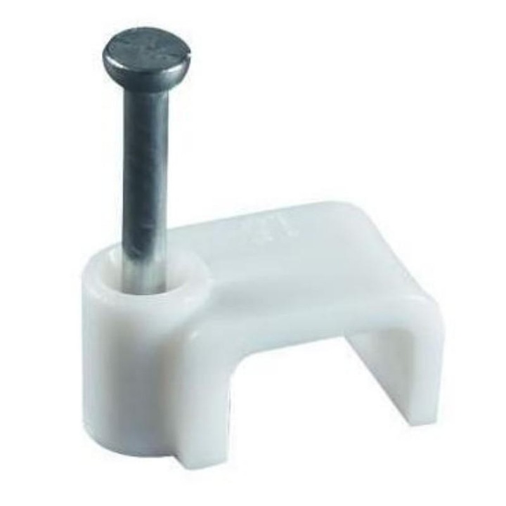 Set cleme cablu cu cui, Trytyt, Flop P8/5, polipropilena/otel, 8x7.5x5mm, 100 buc