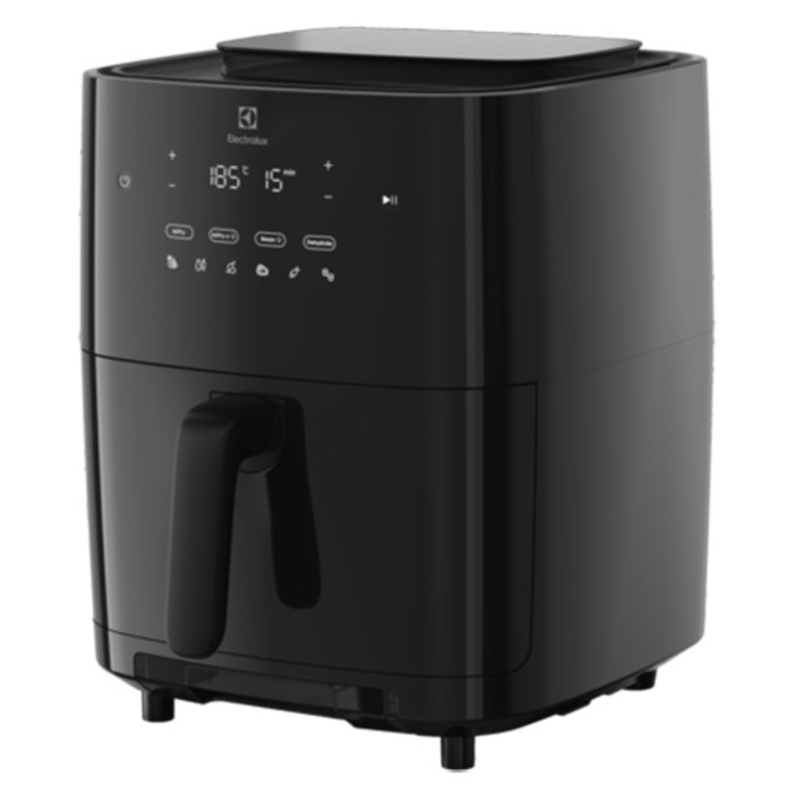 Friteuza cu aer cald Electrolux 800 XXL Steam EAF7SB, 1700 W, capacitate 6.9L, 2,3 kg cartofi prajiti, display digital, 4 moduri de gatire, 6 programe automate, timer 99 min, negru