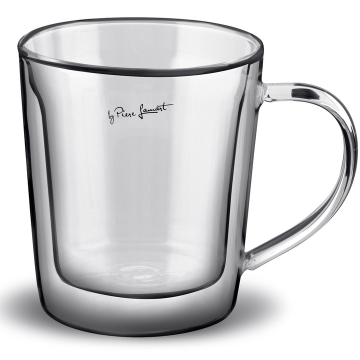 Комплект 2 чаши Lamart Vaso, Термоустойчиви, Височина 10,5 см, 350 мл