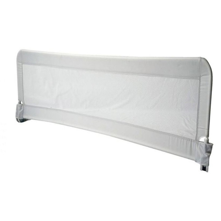 Bariera protectie pliabila, pentru pat, siguranta copii, model uni, gri, 150 x 40 cm