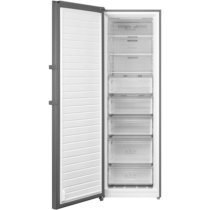 Congelator Tesla RU2700FMX, 273 l, Total No Frost, Clasa E, Functie frigider, Display, H 185 cm, Inox