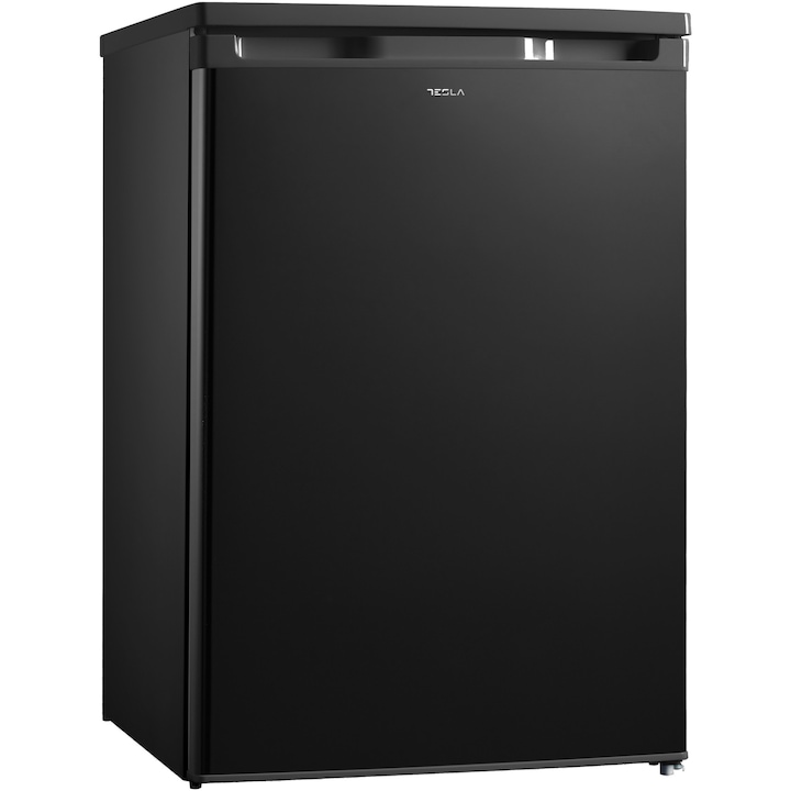 Хладилник с една врата Tesla RS1100MB, 113 л, Клас F, LED осветление, Реверсивна врата, H 84.5 см, Черен
