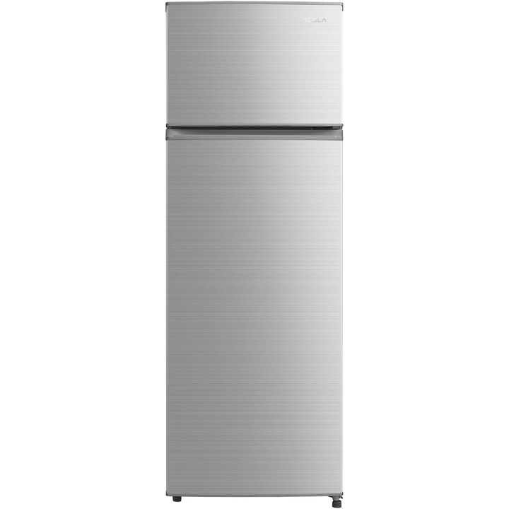 Хладилник с две врати Tesla RD2400MS, 235 л, LED осветление, Клас F, H 159 см, Сребрист