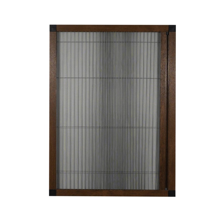 Плисирана мрежа против насекоми, профил от орех, L 102 cm X H 188 cm
