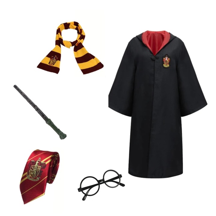 Set costum Harry Potter cu accesorii KidMania® pentru copii, 7-9 ani
