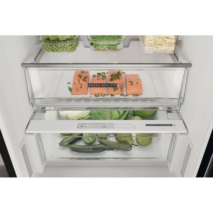 Combina frigorifica Whirlpool W7X 82I K, 335l, NoFrost, clasa energetica E, H 191 cm, Negru