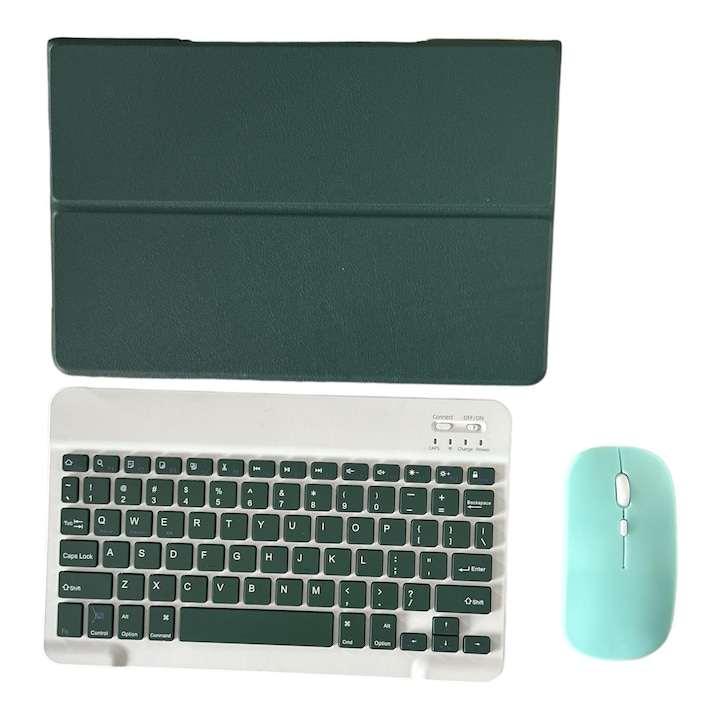 Husa cu tastatura si mouse Wireless, Bluetooth, pentru tableta Lenovo Yoga Tab 11 YT-J706F, 11 inch, Sigloo, Pine Green