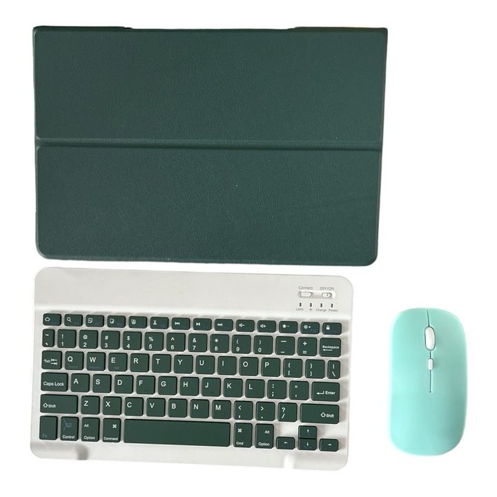 Husa cu tastatura si mouse Wireless, Bluetooth, pentru tableta Lenovo Yoga Tab 11 YT-J706F, 11 inch, Sigloo, Pine Green