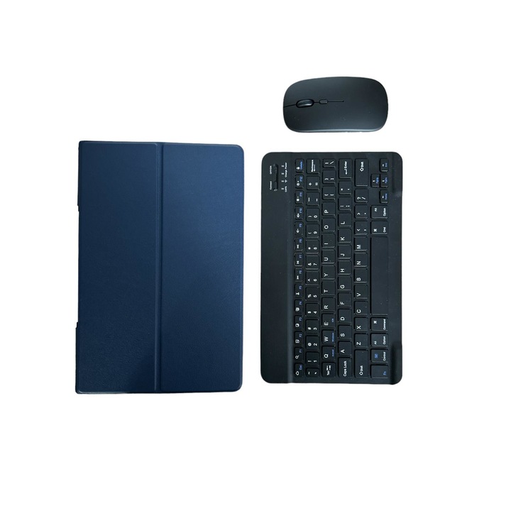 Husa cu tastatura si mouse Wireless, Bluetooth, pentru tableta Lenovo Yoga Tab 11 YT-J706F, 11 inch, Sigloo, Dark Blue
