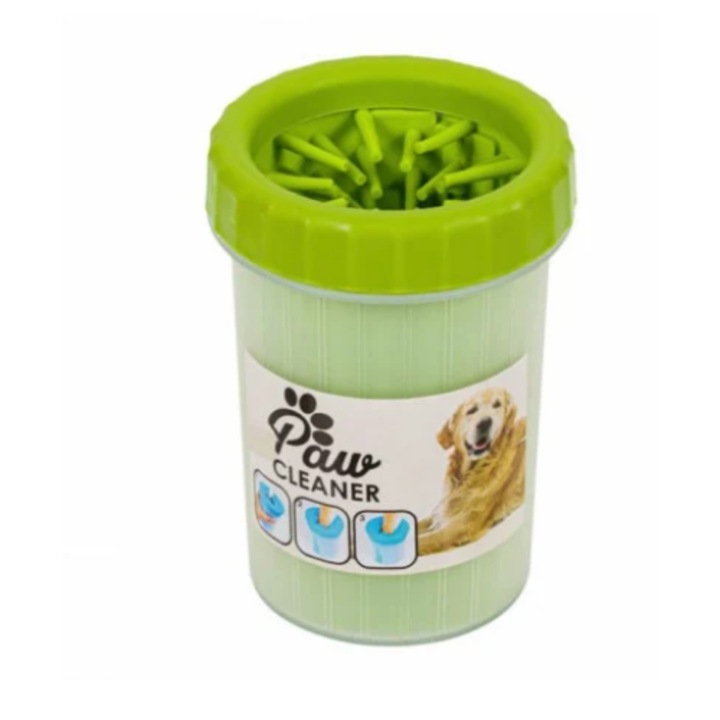 Suport din Plastic pentru Curatarea Labutelor Cainilor 10x15cm - Verde