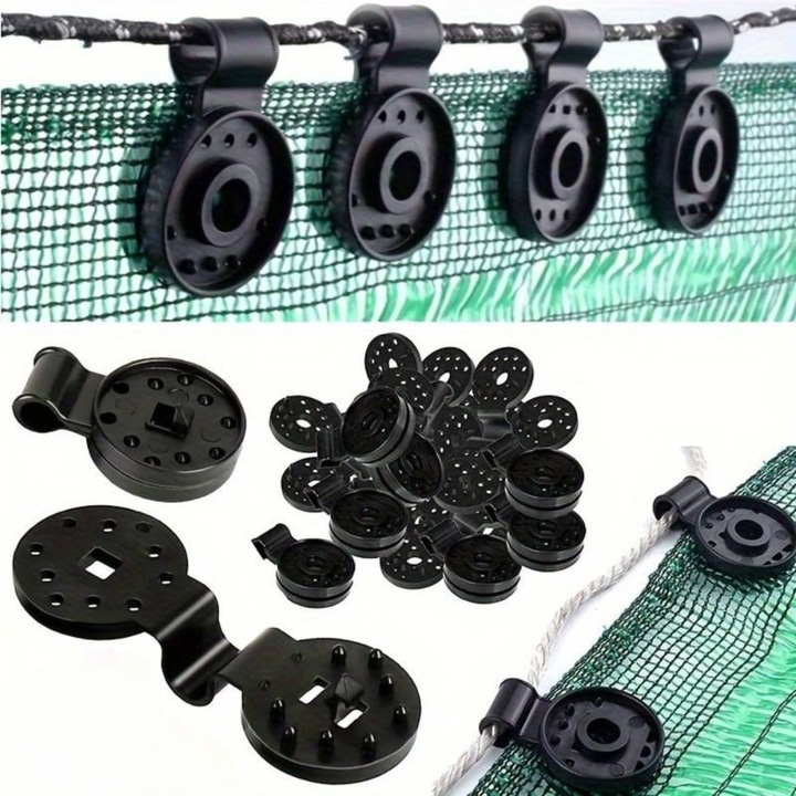Set 100 cleme pentru plasa de umbrire, anti pasari, garduri, negru, Hectarul