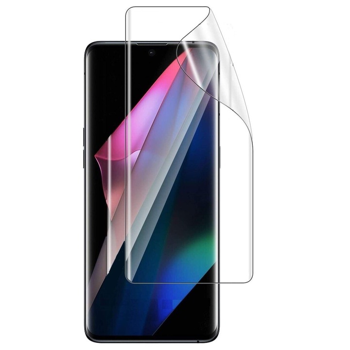 Folie de protectie Compatibila cu Honor 90 Lite, Soft Hydrogel, Premium Tempered, Full Glue, Acoperire pe intreg ecranul, Transparent