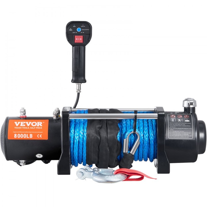 Troliu Electric, Cu Telecomanda, 12V, Capacitate 4 Tone, Lungime Cablu 25M, Pentru Masini, Barci, Camioane, Jeep-uri