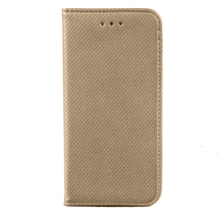 Husa tip carte compatibila cu Samsung Galaxy A34, GEO Book, inchidere magnetica, buzunar card, stand, Auriu