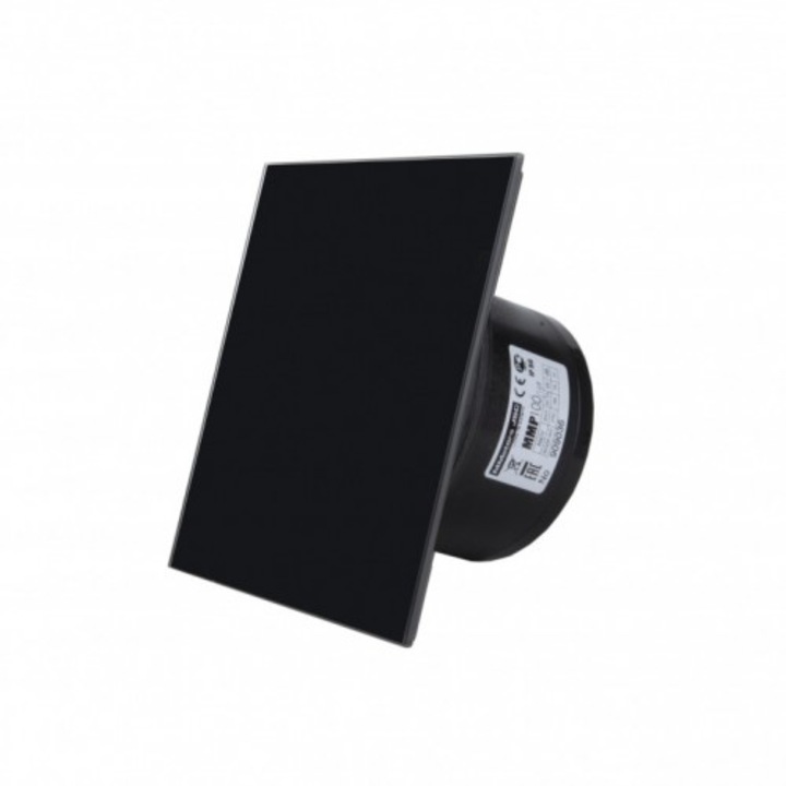 Ventilator de Baie, Imorom, Negru Lucios 4826, cu clapeta antiretur, Debit 169mc/h