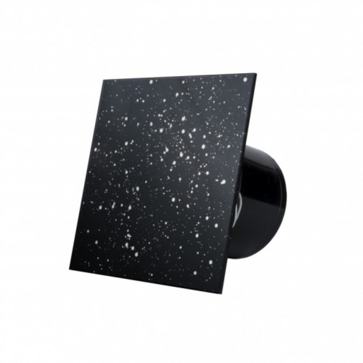 Ventilator de Baie, Imorom, Negru 0429, cu clapeta antiretur, Debit 169mc/h