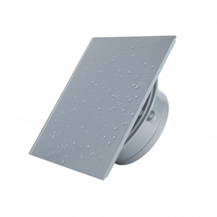 Ventilator de Baie, Imorom, Argintiu 9524, cu clapeta antiretur, Debit 169mc/h