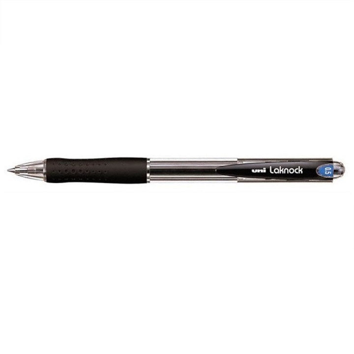 Golyóstoll, 0, 3 mm, nyomógombos, UNI "SN-100 Laknock", fekete