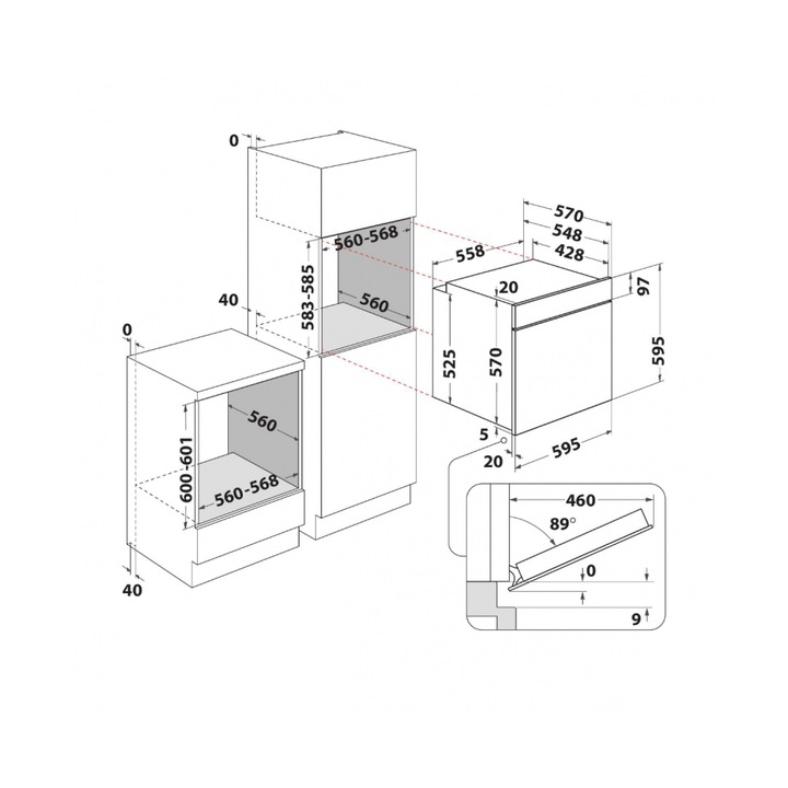 Cuptor incorporabil Hotpoint FA2 841 JH IX HA, Multifunctional, Curatare hidroliza, Grill, Timer, LED, 71 l, Clasa A+, Inox