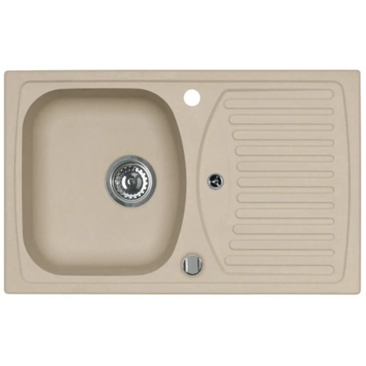 Chiuveta Bucatarie Granital Cu O Cuva Alveus Record 30, 78x48 Cm, Cu Picurator, Beige