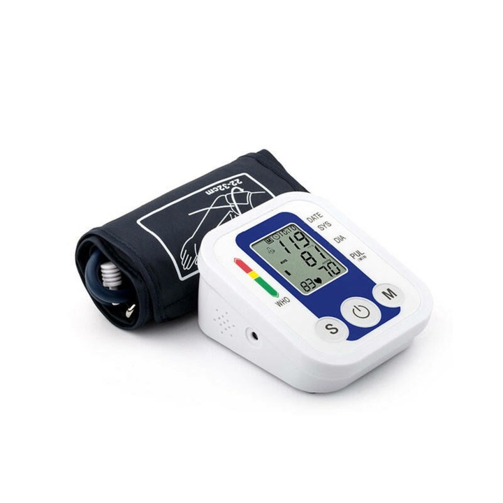 Digitális automata vérnyommásmérő WHO skálával, felkaros
