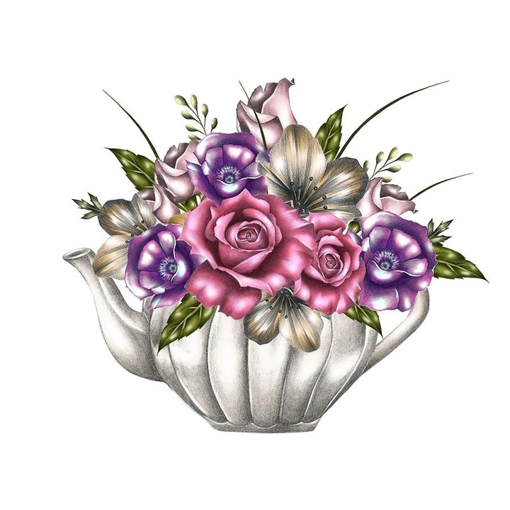 Felicitare, Clear Creations, Model floral, Multicolor