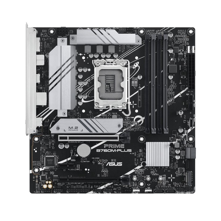 Дънна платка, ASUS, PRIME B760M-PLUS, Micro ATX, LGA 1700, DDR5-SDRAM, 2.5 Gigabit Ethernet