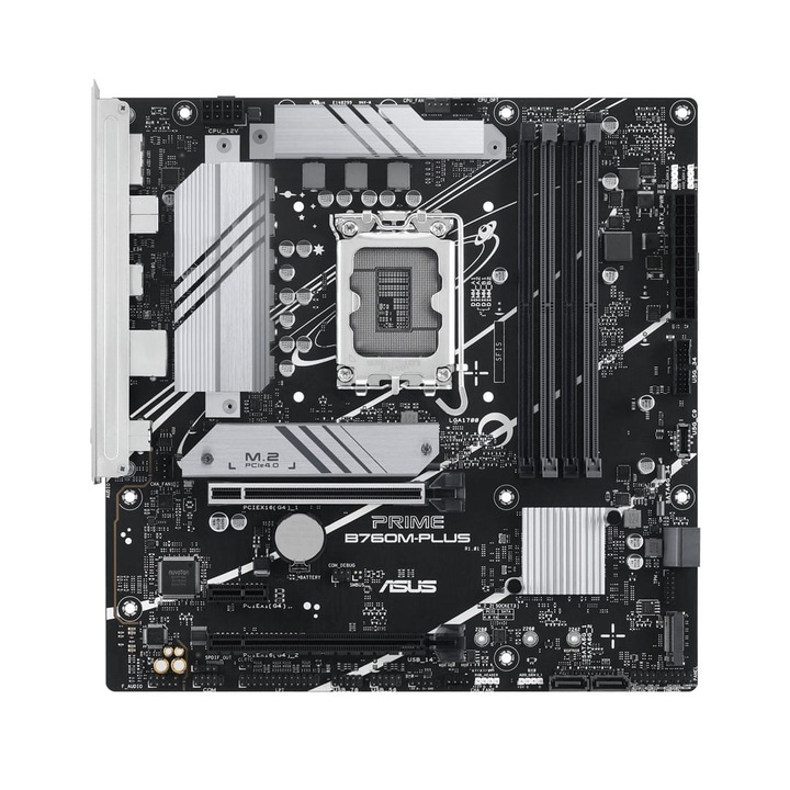 Placa de baza, ASUS, PRIME B760M-PLUS, Micro ATX, LGA 1700, DDR5-SDRAM, 2.5 Gigabit Ethernet