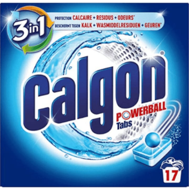 Tablete anticalcar Calgon Tabs 3in1 Powerball, 17 buc, pentru masina de spalat