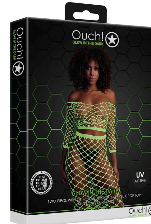Szexi felső szett Ouch!, Nylon, neon, Zöld