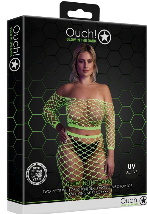 Szexi felső szett Ouch!, Nylon, neon, Zöld