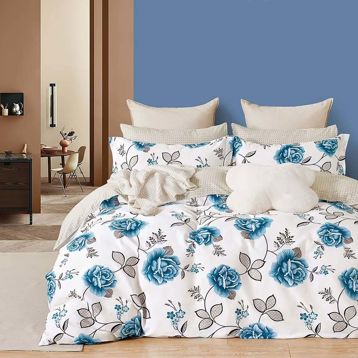 Dupla ágynemű, pamut 100% percál, 240x260 cm, 4 db, Ralex Pucioasa, PRC103