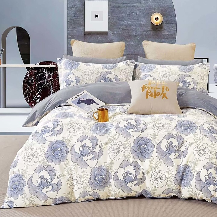 Dupla ágynemű, pamut 100% percál, 240x260 cm, 4 db, Ralex Pucioasa, PRC110