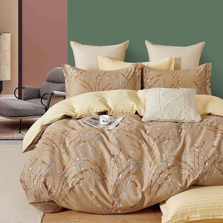 Dupla ágynemű, pamut 100% percál, 240x260 cm, 4 db, Ralex Pucioasa, PRC111