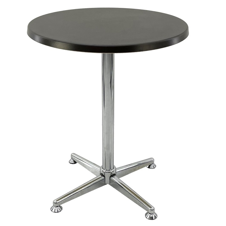 Masa bistro exterior/interior rotunda D60xh74cm Raki New Wenge, blat werzalit si picior metalic cromat