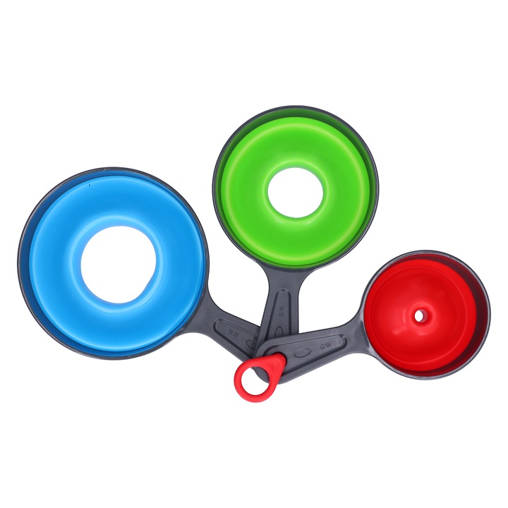 Комплект силиконови цедки, сгъваем дизайн, топлоустойчиви, многоцветни