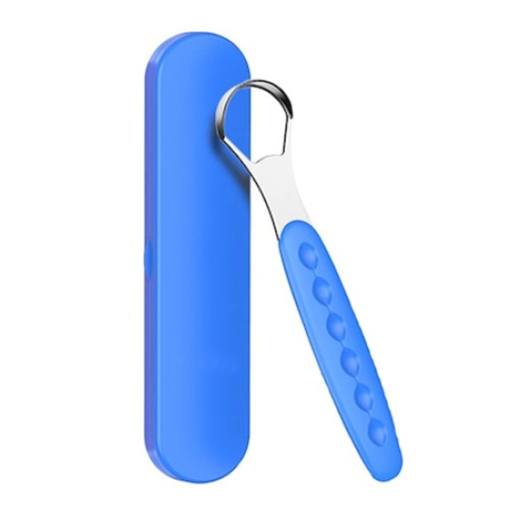 Nyelvtisztító kefe, Rozsdamentes acél, Kék