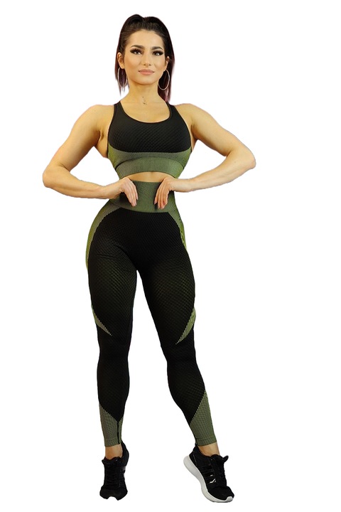 Compleu dama, WildFashion, Nylon/Poliester, 4685, Verde/Negru