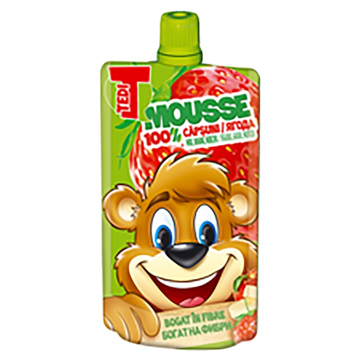 Mousse Capsuni, 12 x 100 g, Tedi