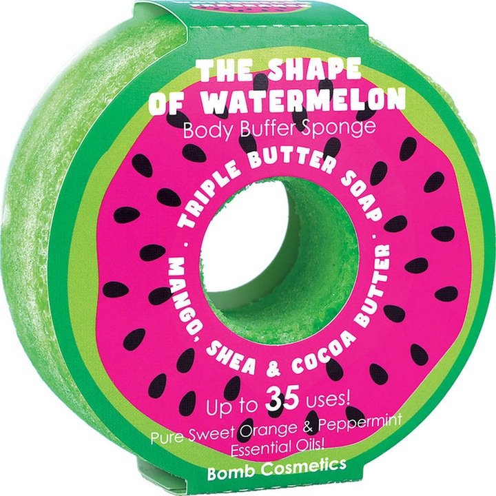 The Shape of Watermelon Donut Body hámlasztó tusfürdő szivaccsal, Bomb Cosmetics