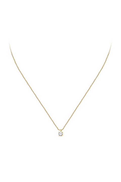 LA PETITE STORY, Colier de argint cu pandantiv zirconia, Auriu, Transparent