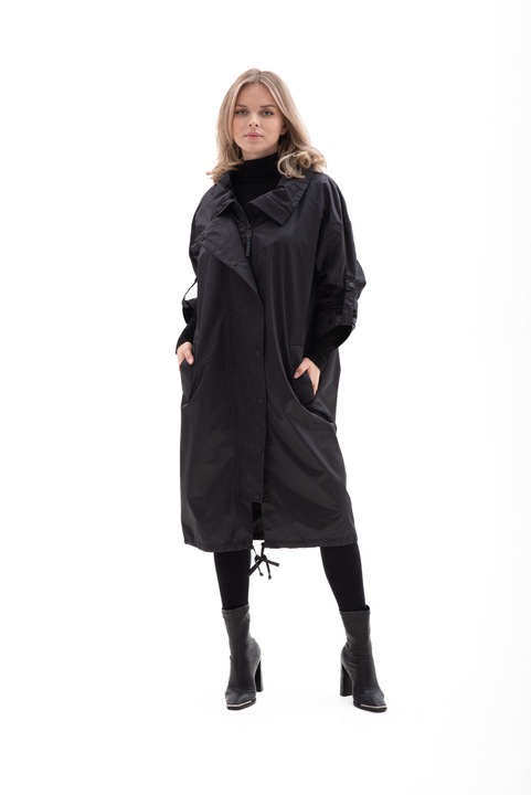 Divatos női kabát, Montenelli, GP/SS21-WW0919-A, fekete, M