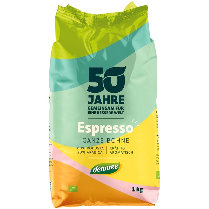 Cafea boabe, Esspreso Dennree, Bio, 1 kg