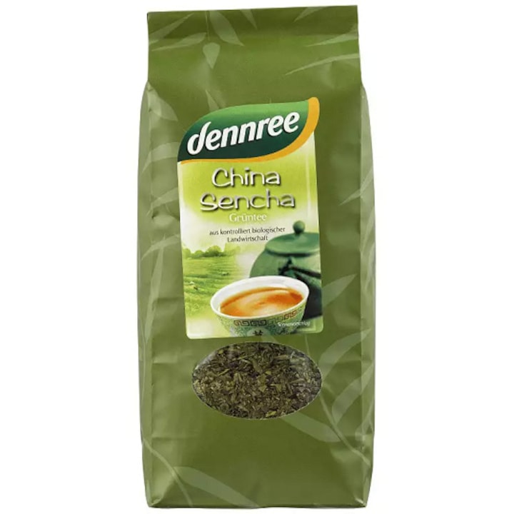 Dennree China Sencha zöld tea, bio, levél infúzió, 500 g