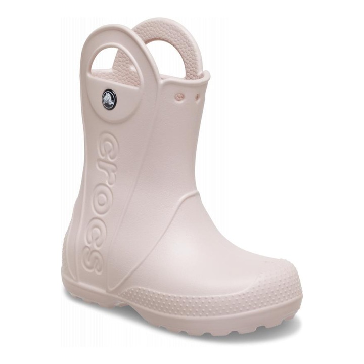 Cizme de ploaie pentru copii, Crocs, Kids Handlle Rain 12803 Boot, Bej, Bej