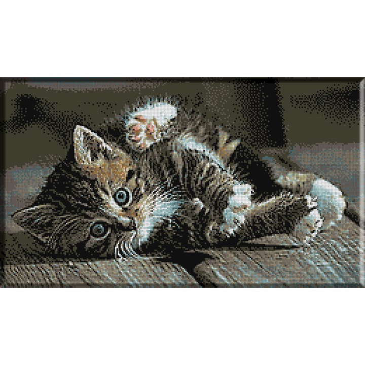 Goblen cu diagrama color si set ate, Cristina.Rasturnici, KRIF, panza 10 ochiuri/cm 18 culori