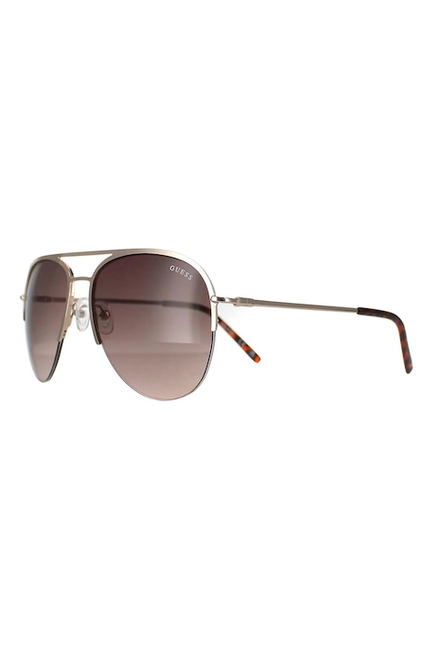 Guess, Слънчеви очила стил Aviator с лого, Златист, 58-17-145