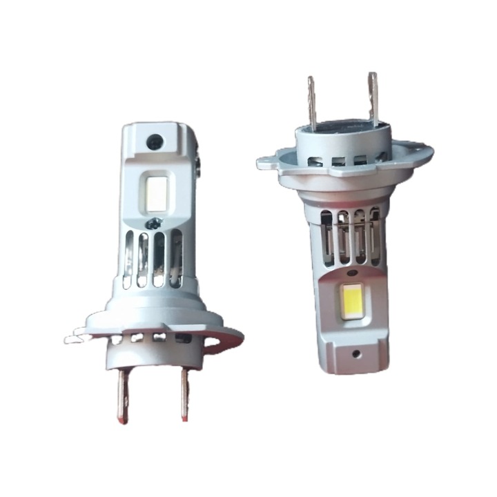 Set 2 becuri led H7 1:1 mini, cu ventilator, lumina alba, 6500k 12.000 lumeni